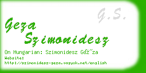 geza szimonidesz business card